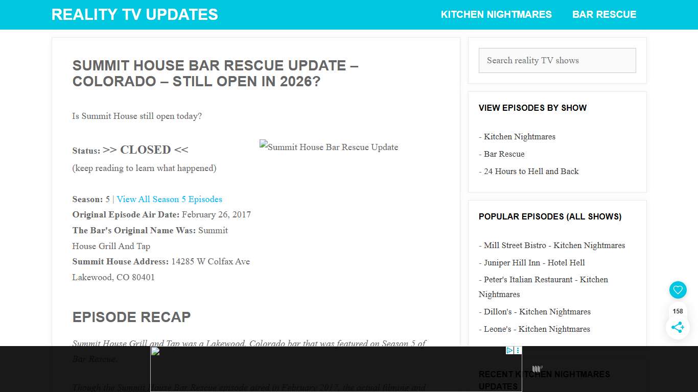 Summit House Bar Rescue Update - Colorado - Still Open in 2026?